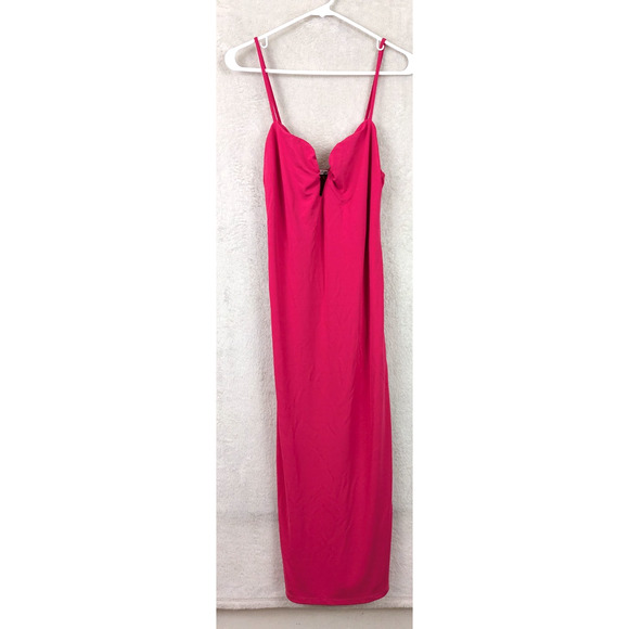 Zara Dresses & Skirts - New Zara sz S Slip Dress pink midi sweetheart stretchy sleeveless tank 1093